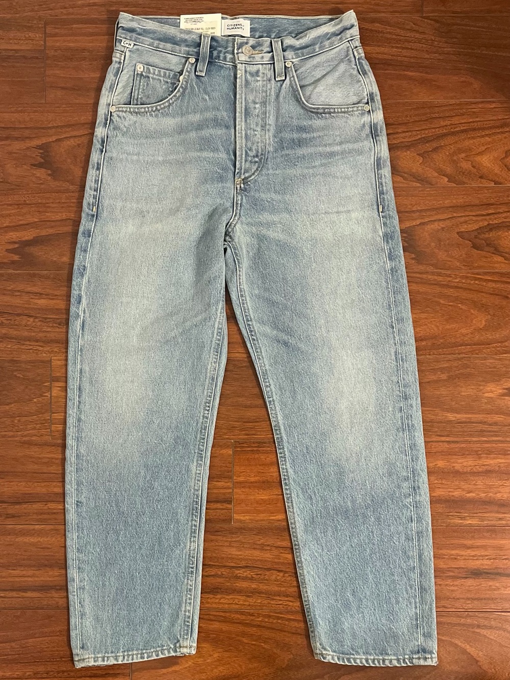 NWT Citizens of Humanity Dahlia Bow Leg Baby Roll Jeans in Ribbon - Size 24